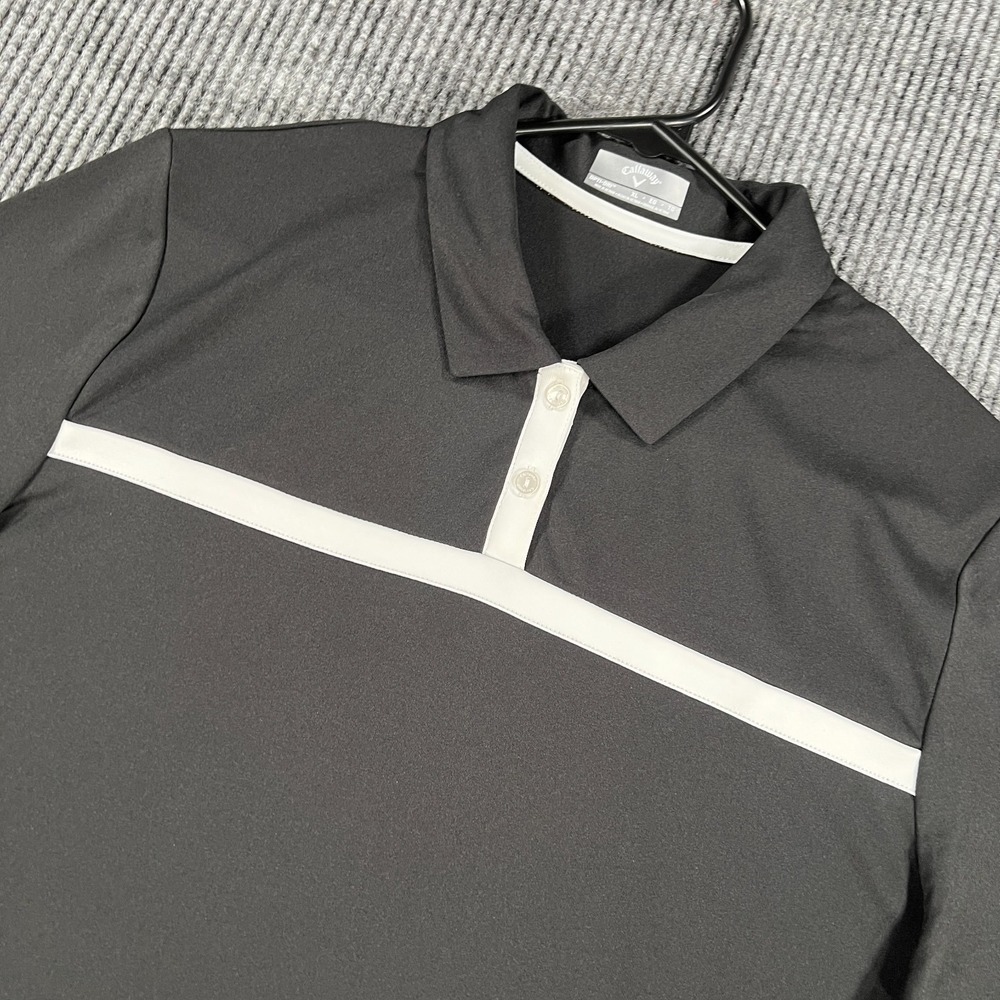 Callaway Black Polo Tee with White Stripe